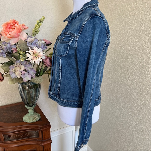 bebe Cropped Bling Denim Jacket - Picture 4 of 16